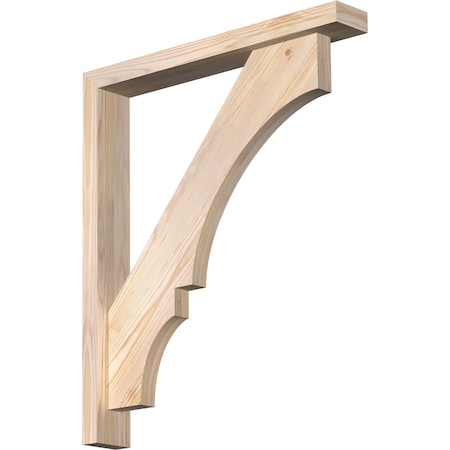 Ekena Millwork Balboa Block Smooth Bracket w/ Offset Brace, Douglas Fir, 3 1/2"W x 24"D x 28"H BKT0402X24X28BOA05SDF